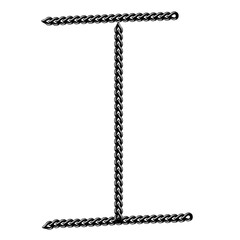 Alphabet letter I,black and white cross