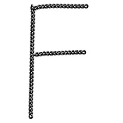 Alphabet letter F,set of black and white shapes