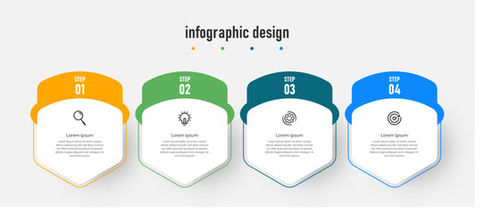 Business infographics template. timeline with 4 steps, options. can be used for workflow diagram, info chart, web design. vector illustration. Premium Vector
