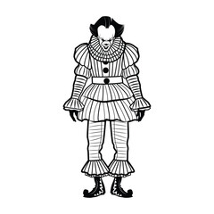 Vector illustration of a man in a circus dress.