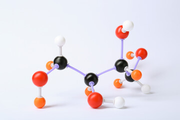 Molecule of sugar on white background. Chemical model