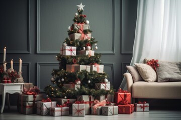 Christmas tree and presents, gifts