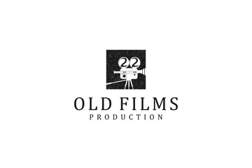 Old camera film video logo design silhouette studio record cinema entertainment icon symbol