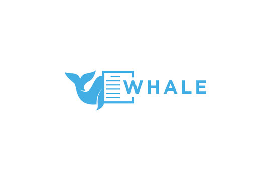 Blue whale accounting logo design notebook icon symbol illustration