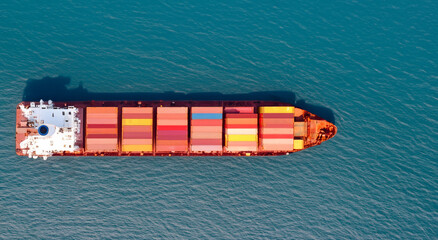 large cargo ship in the middle of the sea in high resolution. transport ship concept