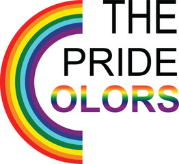 the pride colors text stylish written in png rainbow shape 