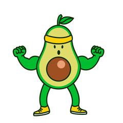 Avocado workout cute character illustration