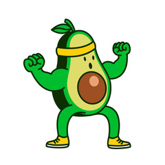 Avocado workout cute character illustration
