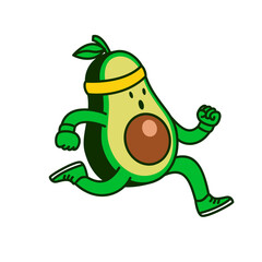 Avocado workout cute character illustration