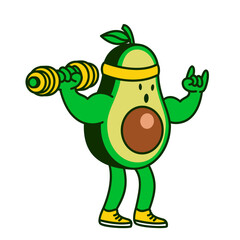 Avocado workout cute character illustration