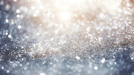 Fototapeta premium Abstract background of vintage lights with silver and white glitter. - Generative AI