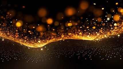 Abstract sparkling lights background in gold and black.
- Generative AI