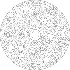 線画の星と宇宙のアイコン