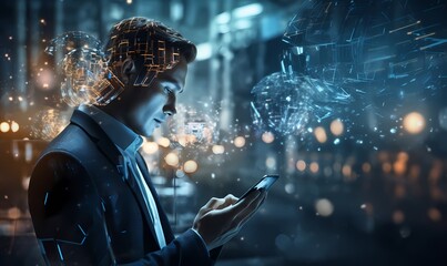 Man Using AI Network