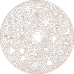 カラーシャドウの星と宇宙のアイコン