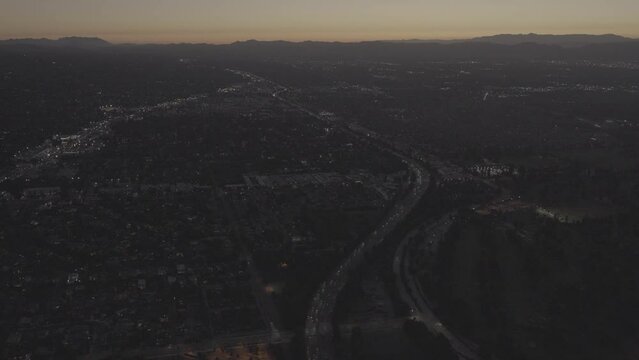 Sunset above Ventura Blvd, San Fernando Valley, California - SLog3