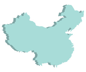 China map 3d map color.