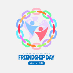 International Friendship Day logo with the chain forms a circle which symbolizes the bond forever