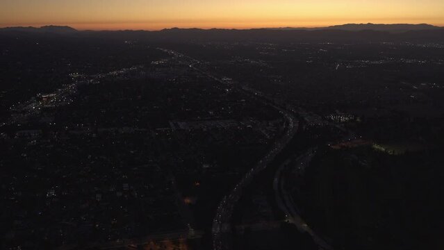 Sunset above Ventura Blvd, San Fernando Valley, California