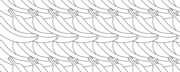 Outline banana fruit seamless pattern