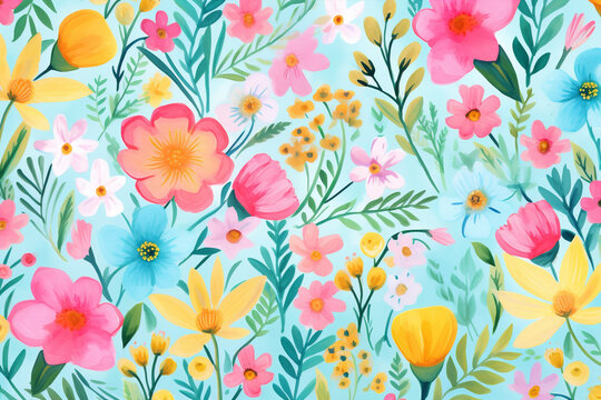 Seamless background floral wallpaper