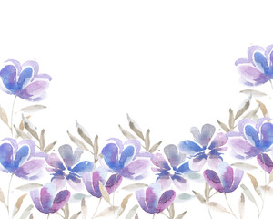 Purple Splash Watercolor Flower Background