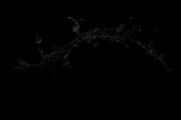 black background and splash liquid 