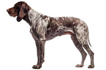 German Short Haired Pointer, dog, realistic illustration, side view, transparent background, generative ai