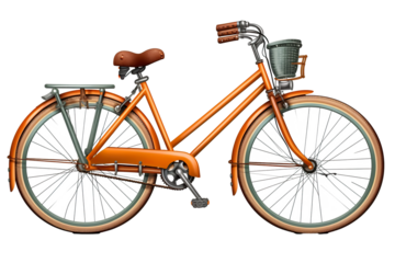 Dutch bicycle from different views. Png isolated on transparent background. 3D render