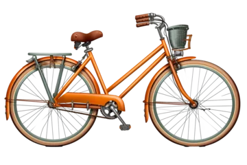 Plexiglas foto achterwand Dutch bicycle from different views. Png isolated on transparent background. 3D render © JetHuynh