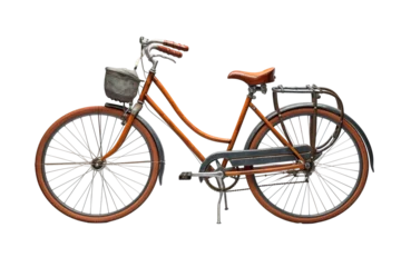 Papier Peint photo Vélo Dutch bicycle from different views. Png isolated on transparent background. 3D render