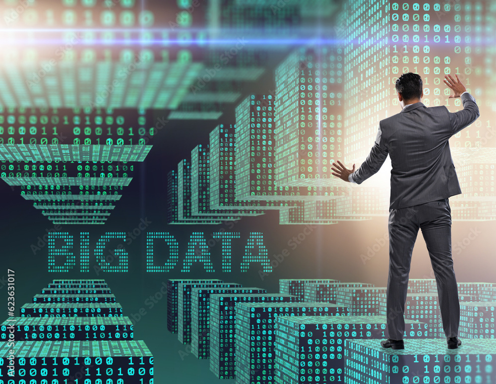 Poster big data concept with data mining analyst