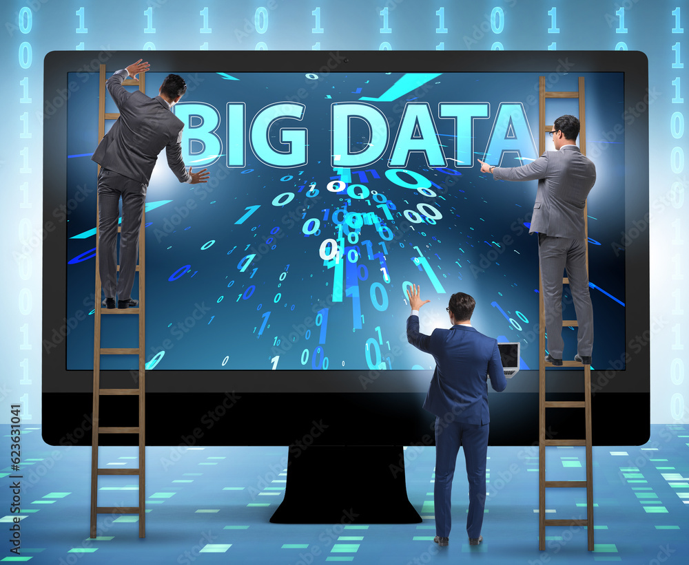 Poster big data concept with data mining analyst