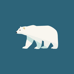 simple polar bear wild animal zoo logo vector illustration template design