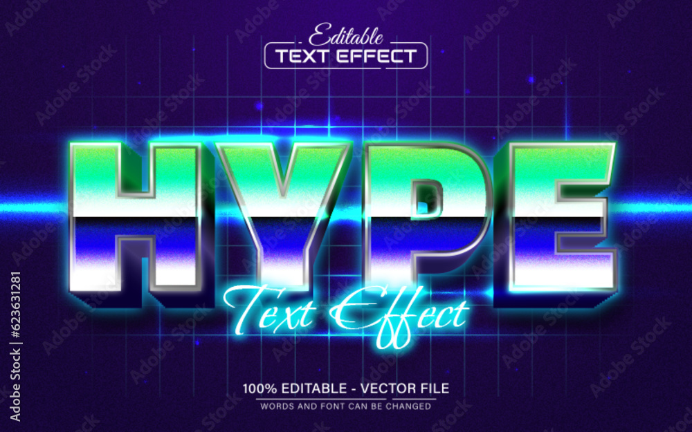 Poster hype retro text effect editable
