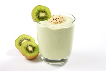 Naklejka na ściany i meble Smoothie Kiwi fruits yogurt isolated on white background PNG