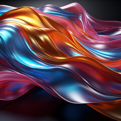  Abstract colorful Metallic Wavy Background.