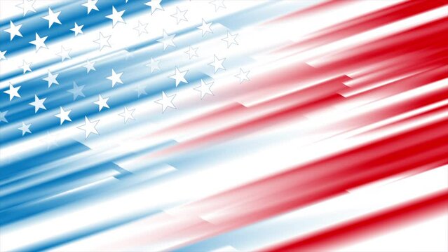 USA flag colors, stars and stripes abstract concept design. Independence Day modern background. Seamless looping motion design. Video animation Ultra HD 4K 3840x2160