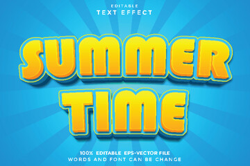 Summer Time Editable Text Effect 3D Cartoon Style
