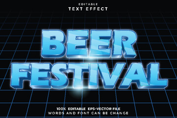 Beer Festival Editable Text Effect 3D Modern Style