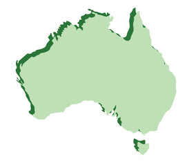 Australia map, Colorful 3D map