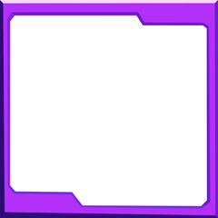 Violet frame on isolated background. For your photography and text. 
Square Template. Vector illustration