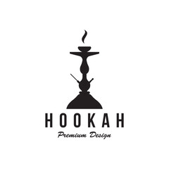 Isolated hookah, shisha or water pipe Logo design for club, bar, cafe and shop.