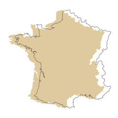France or French map 3d color. 