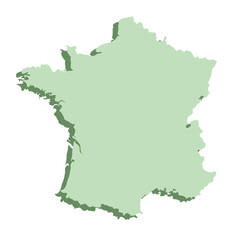 France or French map 3d color. 