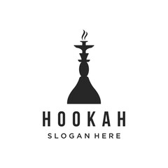 Isolated hookah, shisha or water pipe Logo design for club, bar, cafe and shop.