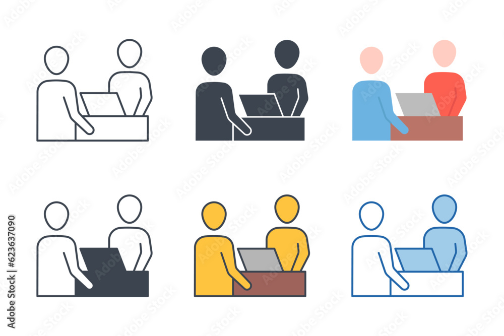 Poster interview icon symbol template for graphic and web design collection logo vector illustration