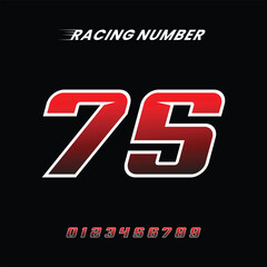 Racing Number 75 Design Vector Template.eps