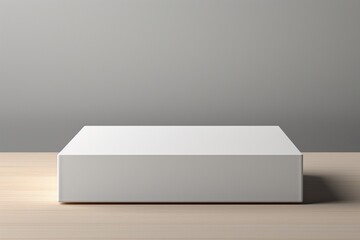 Clean and Minimalistic White Blank Box Packaging Mockup Created with Generative AI