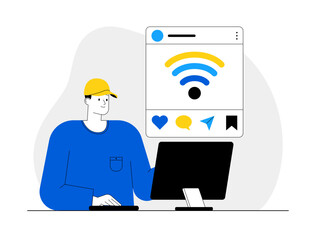 Social network. Modern design vector illustration. Chatting mobile app vector illustration. Social media flat illustration